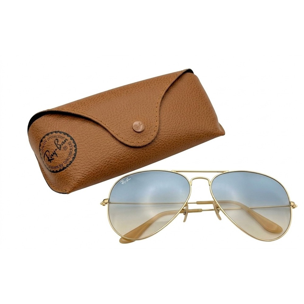 Ray-Ban RB3025 Aviator Large Metal 62mm 001/3F Gold Blue Gradient Oversized